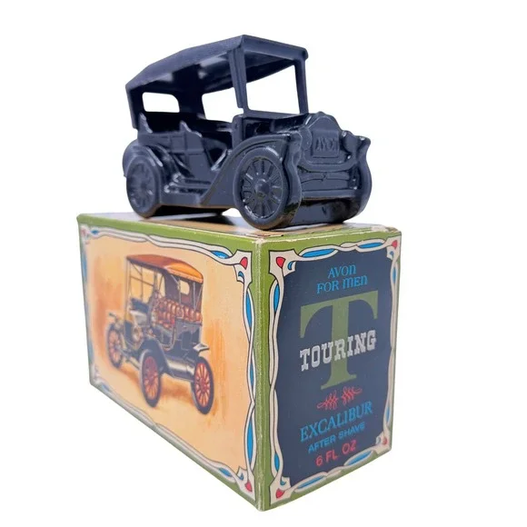 NOS Avon Touring T After Shave Bottle Men 6oz Black  Vintage Decanter - Picture 6 of 16